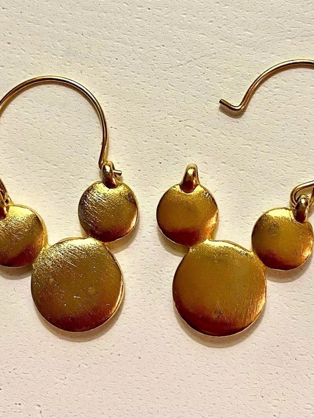 Disney Mickey Mouse Gold-Tone Dangle Earrings Like New